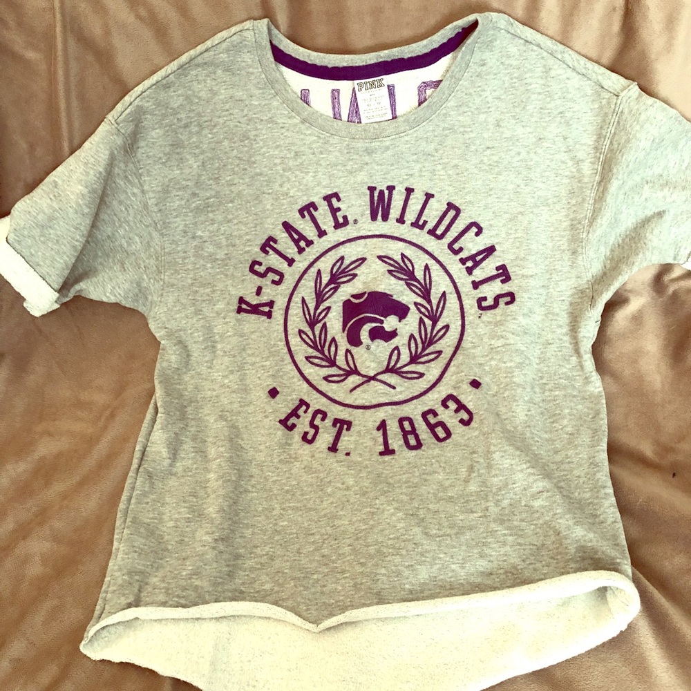 Brand NEW, PINK K-State Cropped Sweater